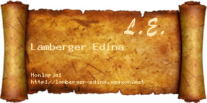 Lamberger Edina névjegykártya